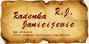 Radenka Janičijević vizit kartica